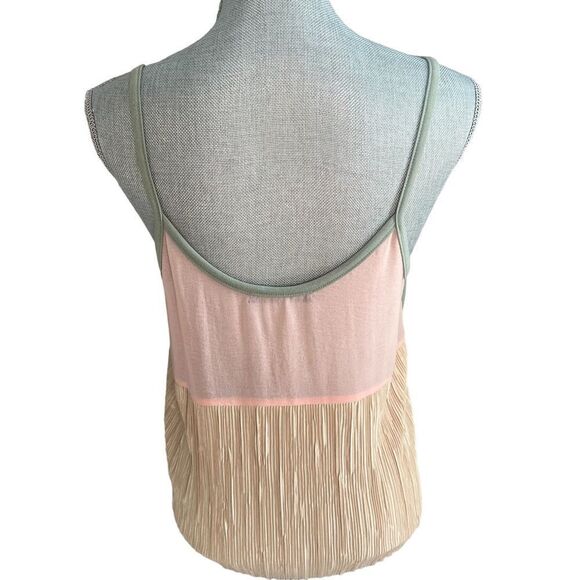 Harlowe & Graham Tank Top Dressy Gold Metallic Color Block Small - Picture 2 of 5
